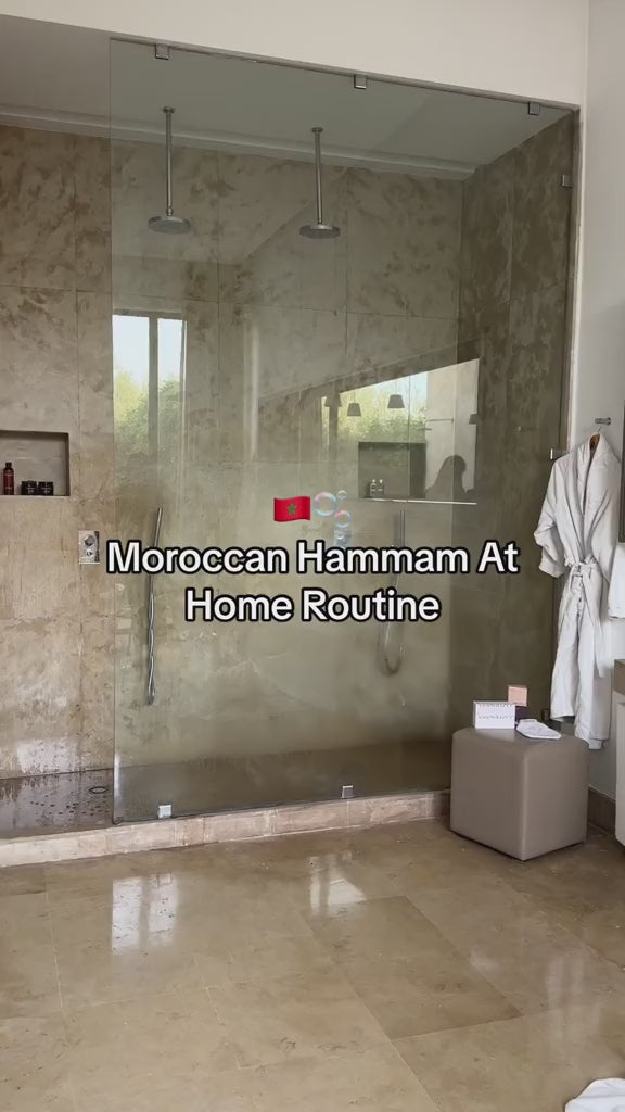 Moroccan Hammam at Home routine 🛀#exfoliateyourskin #bodycareroutine #bodycare #showerroutine #showertok🚿💦 